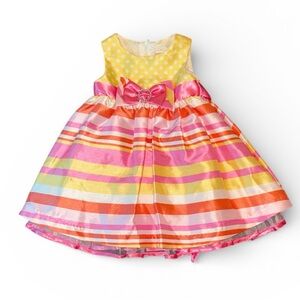 Nannette infant toddler baby girl striped polka dot two piece outfit dress